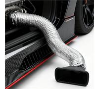 Manguera Admisión Presurizada Admisión Aire Para Parachoques Delantero Coche Juego Tubos Ventilación Tobera Entrada Turbo Universal Boquilla Redonda/cuadrada(1set-A)