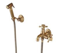 Manguera Bidé Mano Juego de rociador inodoro Bronce antiguo Cobre Descarga Limpiador Grifo bidé Solo frío Bidé portátil para WC(Color 2)