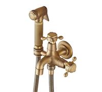 Manguera Bidé Mano Juego de rociador inodoro Bronce antiguo Cobre Descarga Limpiador Grifo bidé Solo frío Bidé portátil para WC(Color 1)