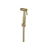 Manguera Bidé Mano Rociador de bidé for inodoro, manguera y juego soporte, grifo mano dorado cepillado, cabezal ducha, eje gris metalizado Bidé portátil para WC(Shiny Gold)