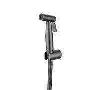 Manguera Bidé Mano Rociador de bidé for inodoro, manguera y juego soporte, grifo mano dorado cepillado, cabezal ducha, eje gris metalizado Bidé portátil para WC(Metal Grey)