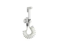 Manguera Bidé Mano Rociador de bidé mano latón, accesorio baño, grifo negro for, cabezal ducha autolimpiante blanco Bidé portátil para WC(White Set B Spring)