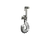 Manguera Bidé Mano Rociador de bidé mano latón, accesorio baño, grifo negro for, cabezal ducha autolimpiante blanco Bidé portátil para WC(Grey Set B Spring)
