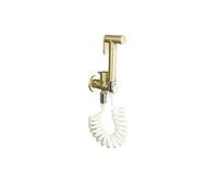 Manguera Bidé Mano Rociador de bidé mano latón, accesorio baño, grifo negro for, cabezal ducha autolimpiante blanco Bidé portátil para WC(BGold Set B Spring)