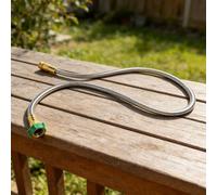 Manguera de acero inoxidable de 5 pies para distribución de agua al aire libre en huertos, enjuague de automóviles y limpieza de muebles de patio con diseño de junta robusta