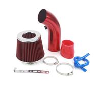 Manguera de admisión de aire Admisión Aire Frío Universal Para Carreras Coches, Kit Tubo Inducción Turbo Aluminio Con Entrada Filtro Cónico, 76mm(Red)