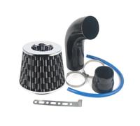 Manguera de admisión de aire Admisión Aire Frío Universal Para Carreras Coches, Kit Tubo Inducción Turbo Aluminio Con Entrada Filtro Cónico, 76mm(Carbon-Black)