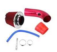 Manguera de admisión de aire frío Filtro de admisión de aire Filtro Turbo 76 mm 3 pulgadas Filtro de admisión de aire frío universal para automóvil Kit de tubería de manguera(rojo)