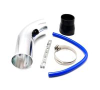 Manguera de admisión de aire Kit De Tubo Entrada Aire Coche Aluminio Universal 3 Pulgadas Y 76mm, Filtro Conducto Frío(Silver)