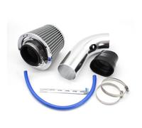 Manguera de admisión de aire Kit Universal De Admisión Aire Frío Para Coche, 76mm, Con Filtro Cónico Tubo Aluminio 3 Pulgadas Manguera Goma Automóvil(Silver)