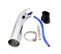 Manguera de admisión de aire Universal 3 ''pulgadas 76mm 350mm Tubos De Entrada Aire Coche Kit Tubo Frío Aluminio Filtro Conducto(Silver)