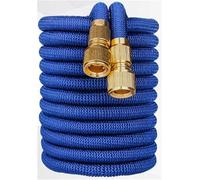 Manguera de agua de cobre chapada en agua for jardín, 3 veces telescópica, TPE, manguera de agua for lavado de coches, tubería de agua telescópica mágica(Azul,Water supply 10M)