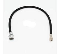 Manguera de agua de nailon de 50 cm/60 cm/85 cm F1/2 M15*1 para grifo extraíble de cocina, tubo giratorio, color negro y gris, 50 cm, color negro