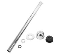 Manguera de Agua del Urinario de Acero Inoxidable, 300 MM | Kit de Reacondicionamiento Completo, Tuerca y Tapa Cromada, Juntas de Goma, para Baños y Mantenimiento
