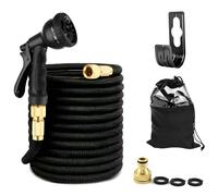 Manguera de Agua Extensible para Jardín 15m. Manguera con Pistola Rociadora de Agua de 8 Modos, Flexible con Alta Resistencia para Lavado de Coche, Patio, y Mascota. Incluye Bolsa de Almacenaje