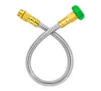 Manguera de agua flexible de acero inoxidable 304 de 2 pies con arandelas a prueba de fugas para grifos de aspersores y suministro estable de patio, manguera de agua de acero inoxidable
