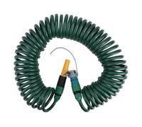 Manguera de agua flexible de bobina retráctil, con conector rápido de cabezal de pulverización ajustable, ligera, para riego de plantas, lavado de automóviles (15 m)