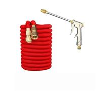 Manguera de agua for jardín de cobre chapada en agua, 3 veces telescópica TPE, manguera de agua for lavado de autos, tubería de agua telescópica mágica, negro, azul y rojo(Red,Water supply 10M set)
