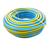 Manguera de agua profesional de 3/4 pulgadas, color azul/amarillo, forma estable, 25 bar, resistente a los rayos UV (5 metros)