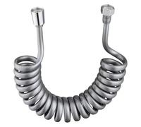 Manguera de agua retráctil flexible de 1,5/2/3/5 m para alcachofa de ducha, inodoro, bidé, fontanería, baño, diseño en espiral, color gris (300 cm), duradera y fácil de instalar