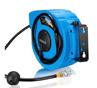 Deuba Enrollador de Aire comprimido con manguera 10m Carrete automático Conexión 3/8' 12 bar Soporte pared