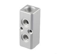 Manguera de aire de aluminio en línea con puertos roscados G1/4 para sistemas de compresor neumático, distribución de 4/5/6 vías, 30 mm x 30 mm x 75-138 mm (2 vías)