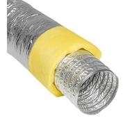 Manguera de aire de escape Tubo Isoflex aislado 100 mm 1 metro - Sono manguera aislada de sonido Tubo flexible Tubo de ventilación Manguera de aire acondicionado