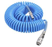 Manguera de Aire Espiral 10m 8x5mm con Enchufes Rápidos - Tubo Compresor Poliuretano Flexible Antinudos - Manguera Aire Comprimido Taller Mecánica Automoción Garaje Profesional