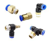 Manguera de aire tipo PCF Rapidities, conexión neumática de latón de liberación rápida, conector M5 de 1/4", 1 unidad(12-01)