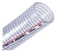 Manguera de alambre de acero del Pvc, Manguera de vinilo alta presión, diámetro interior 50 mm, transparente, 1 m longitud con 2 abrazaderas for sistemas hidráulicos(Wall Thickness 3.5mm)