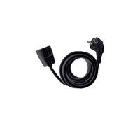 Manguera de alargo 3x1,5mm, 2m, Color Negro; Ideal para Conexiones eléctricas y Dispositivos de Corriente.