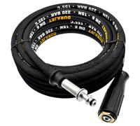 Manguera de alta presión apta para Kärcher HD 5/12 C hasta 2016 | rosca interior M22 mandril de 14 mm | 11 mm AVS giratorio | 220 bar | DN6 | hasta 150 °C | compatible con pistola Kärcher | manguera