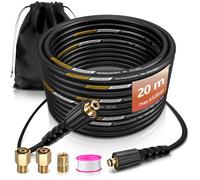 Manguera de alta presión de 20 m, 400 bar, 4 capas interiores con trenzado de 2 aceros, compatible con Kärcher Easy!Lock, HD HDS TR22, Kränzle, M22 x 14 mm para limpiador de alta presión