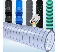 Manguera de aspiración, manguera en espiral, manguera de bomba, manguera de alimentación, manguera de agua, manguera de presión, manguera para piscina - Hecha en Alemania (38 mm (1 1/2") - se vende al