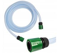 Manguera de aspiración transparente PVC 10 m 1/2" - Manguera de alta presión 21 bar con 2 acoplamientos rápidos de jardín | Reforzado, flexible, para limpieza a presión y aspiración de agua