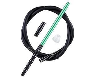 Manguera de Cachimba Shisha con Boquilla - Kitosun D-Hose Accesorios Shisha 33,5 cm mango de aluminio extraíble | Tubo de Silicona de 1,5 M | Adaptador | Resorte y Hookah Arandela (Verde menta)