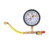 Manguera de carga de refrigerante para aire acondicionado de automóvil con indicador, 1-60 bar medidor de presión de nitrógeno para aire acondicionado, automóvil y refrigerante de 1/4 de pulgada