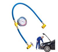 Manguera de carga para aire acondicionado - Manguera de CA para automotriz | con manómetro válvula antiretorno tubo refrigeración detección de fugas reparación auto HVAC refrigerador