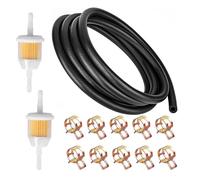 Manguera de combustible de 6 mm de diámetro x 2 metros, incluye 2 m de cable de combustible de 6 mm, 2 filtros de gasolina y 10 abrazaderas de manguera de gasolina, mangueras de gasolina para