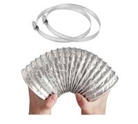 Manguera de conducto de aluminio de 160 mm con abrazaderas, ventilación flexible para baño, cocina, inodoro y extractores, solución de conducto de aire