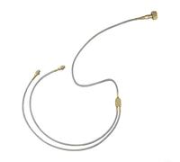 Manguera de conexión de gas para estufa, adaptador de doble cabezal de latón con 130 cm de longitud, compatible con tanques de gas, color blanco plateado