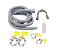 Manguera de Drenaje 2m Extensión para Lavadora y Lavavajillas - Tubo Desagüe PP Anti-Pliegues con Adaptador(16 Feet Complete Set)