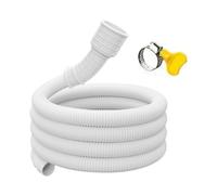 Manguera de drenaje de 5 m, tubo de extensión de entrada de PVC blanco para aire acondicionado, lavadora, grifo de cocina, tubo de drenaje con abrazadera, ajuste de 15-25 mm