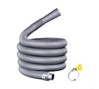 Manguera de drenaje de polietileno para lavadora, lavavajillas, tubo flexible y elástico gris con abrazadera a prueba de fugas, fácil de instalar, plástico PE de 60 cm, 80 cm, 100 cm, apto para uso