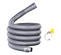 Manguera de drenaje de PVC para lavadora, tubo de agua flexible a prueba de fugas para lavandería y lavavajillas con abrazadera, longitud personalizable, 2 m, color gris para el hogar, accesorios de