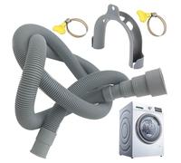 Manguera de drenaje flexible para lavadora, tubo de extensión corrugado duradero con abrazadera ajustable, manguera de drenaje universal para lavadora para conexiones de 20 mm a 38 mm, accesorio para