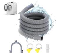 Manguera de drenaje, manguera de desagüe de 2 m, juego de extensión de manguera de drenaje, incluye plancha, conector de manguera y abrazaderas de manguera, para lavadora/lavavajillas/secadora