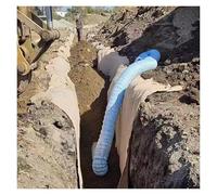 Manguera de drenaje perforada, flexible enterrada con tela filtrante y soporte de acero, resistente a obstrucciones para patio, césped, sótano y carreteras(Dia-5cm(2in),L125ft/38m)