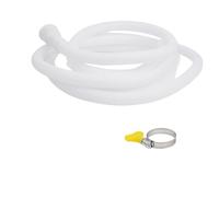 Manguera de drenaje, tubo de extensión flexible de PVC para lavadora con abrazadera, color blanco, longitud ajustable de 100 cm-500 cm