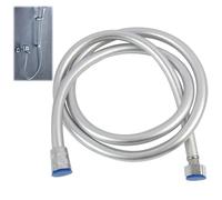 Manguera de ducha de 1,5 m de PVC plateado, universal, con conectores giratorios de 360°, apta para todos los cabezales de ducha estándar G1/2, resistente a dobleces y resistente al